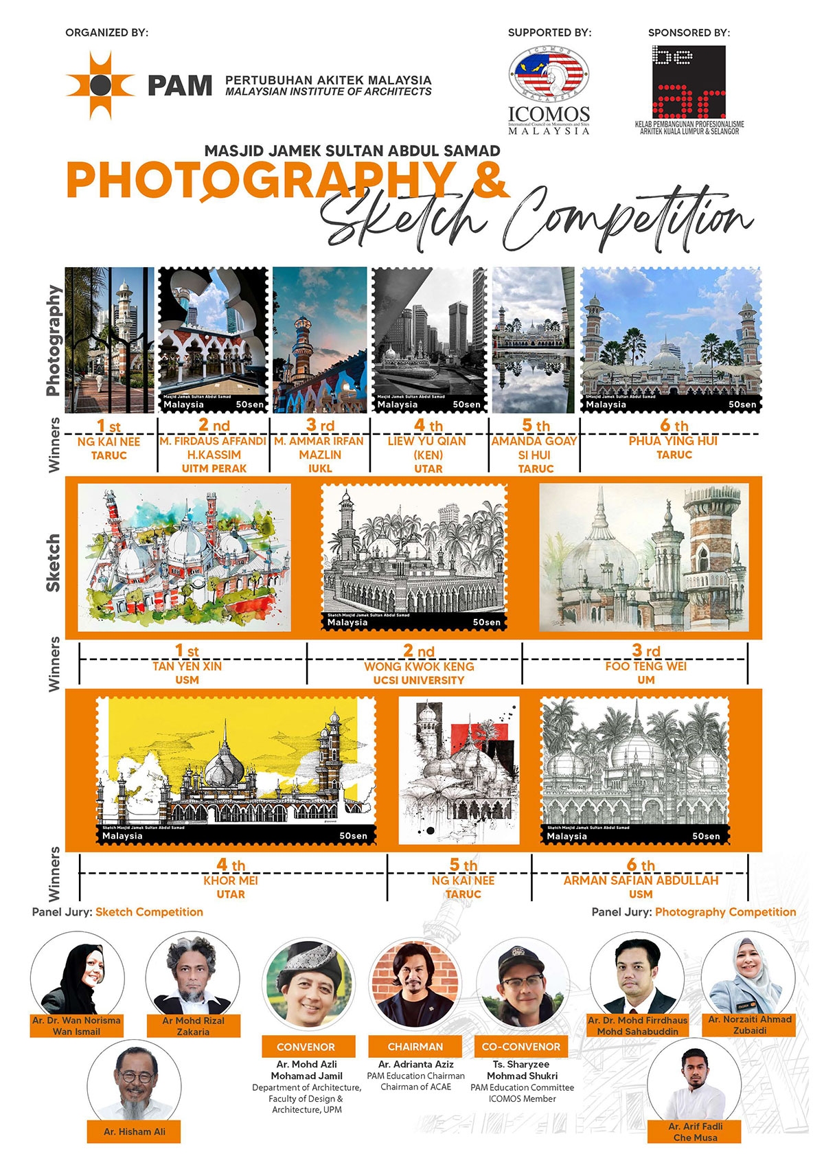 Announcement of Winners Masjid Jamek Sultan Abdul Samad Photography & Sketch Competition 2022