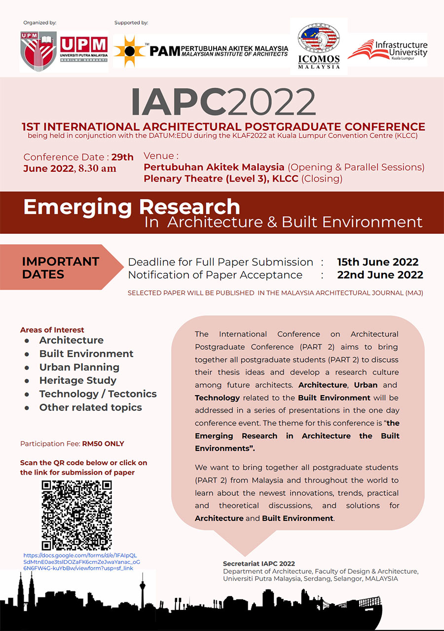IAPC 2022 (1st International Architectural PostGraduate Conference 2022)