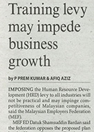 Training levy may impede business growth